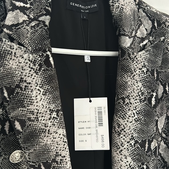 GENERATION LOVE Sasha Snake Dbl Breasted Blazer NWT - Picture 2 of 5